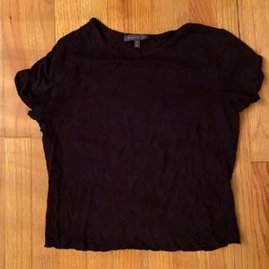 Lightweight black t shirt with ruffle shirt sleeves size S